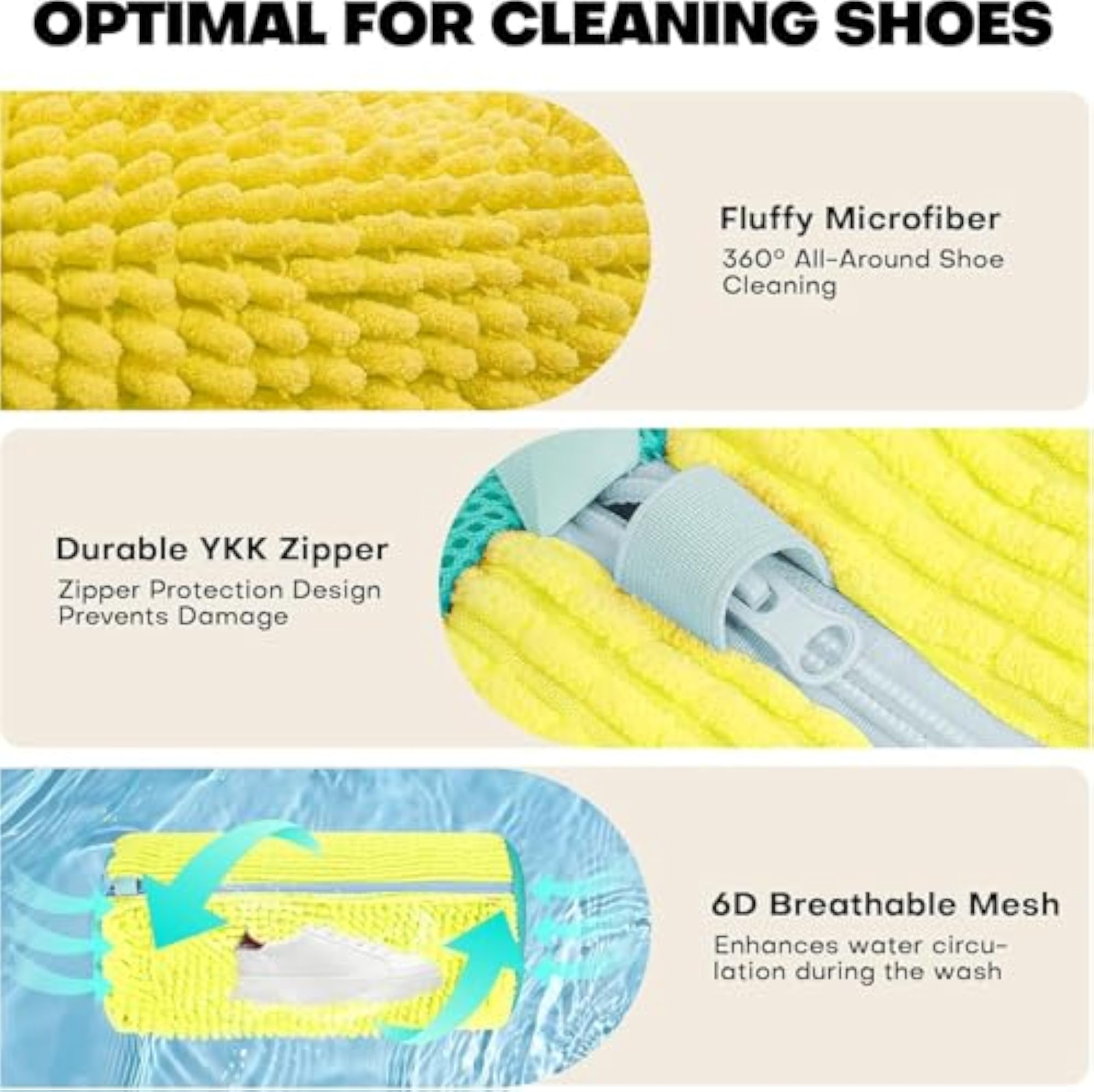 Shoe Washing Machine Bag, Invisible Zipper Side Opening